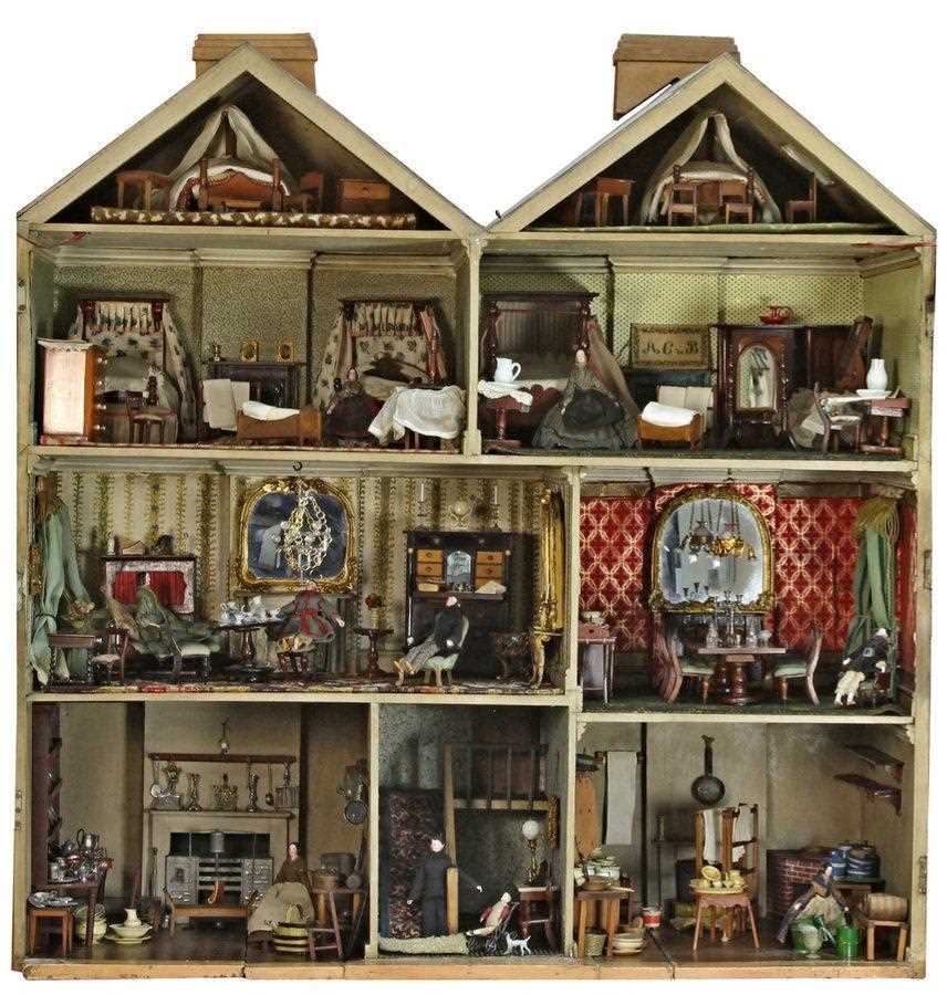 Lot 1 - A fine mid-19th Century dolls' house, fully...