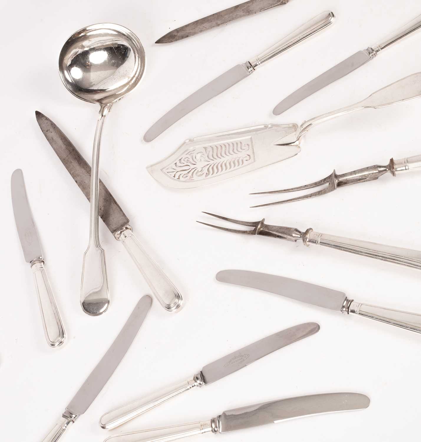 Lot 3 - A Victorian silver flatware service for twelve