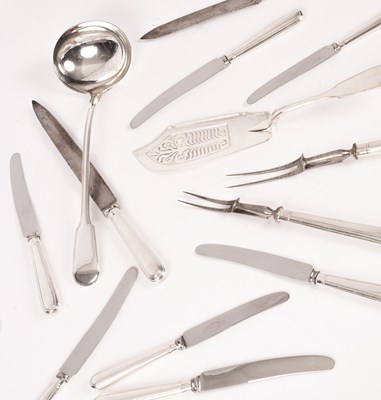 Lot 3 - A Victorian silver flatware service for twelve