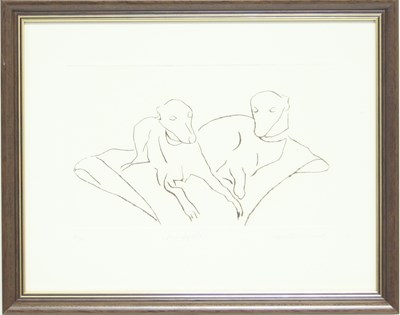 Lot 44 - John Emanuel/Whippets/artist's proof, 16.5cm x...