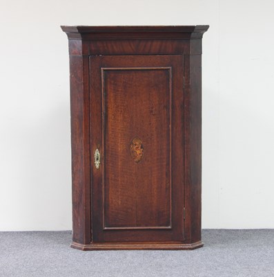 Lot 747 - A 19th Century oak and crossbanded hanging...