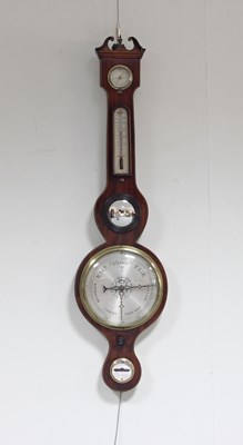 Lot 821 - A mahogany cased wheel barometer, with...