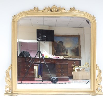 Lot 668 - A large Victorian style overmantel mirror,...