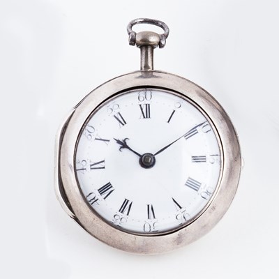 Lot 177 - A George III silver pair cased pocket watch,...