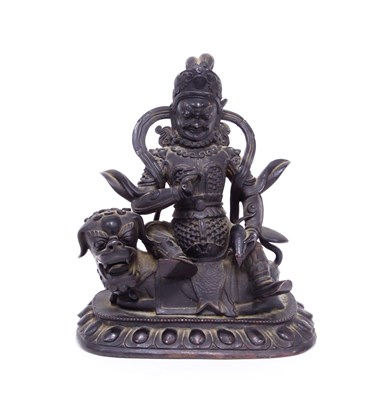 Lot 158 - A Sino-Tibetan bronze figure of Vaishravana...