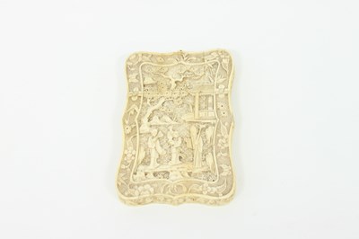 Lot 202 - A Cantonese ivory card case carved with...