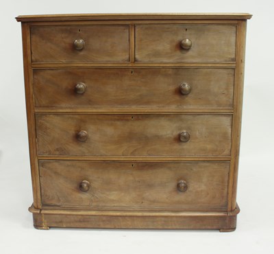 Lot 714 - A Victorian mahogany chest fitted three long...
