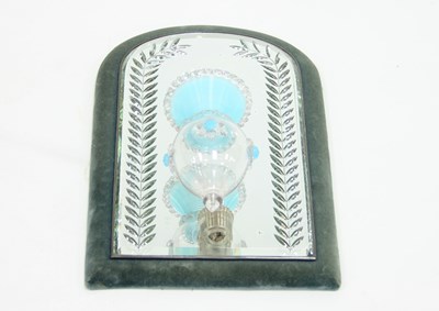Lot 827 - A Venetian engraved mirrored back and blue...