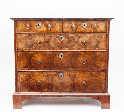 Lot 838 - A William and Mary kingwood chest, the...