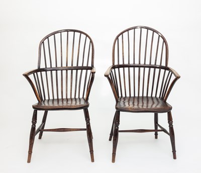 Lot 970 - Two 19th Century beech elm and ash stick back...