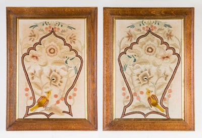 Lot 295 - A pair of late 19th Century woolwork pictures...