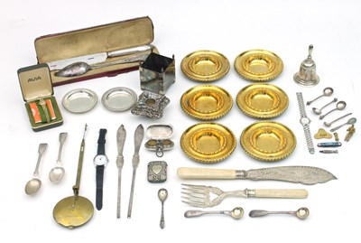 Lot 1 - Six gilt metal saucers from an epergne, each...