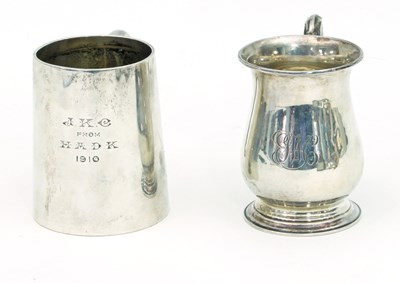 Lot 13 - A silver half pint baluster mug, Birmingham...