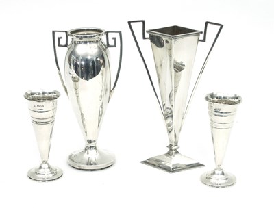 Lot 25 - A silver vase, H & A Birmingham 1912, of...