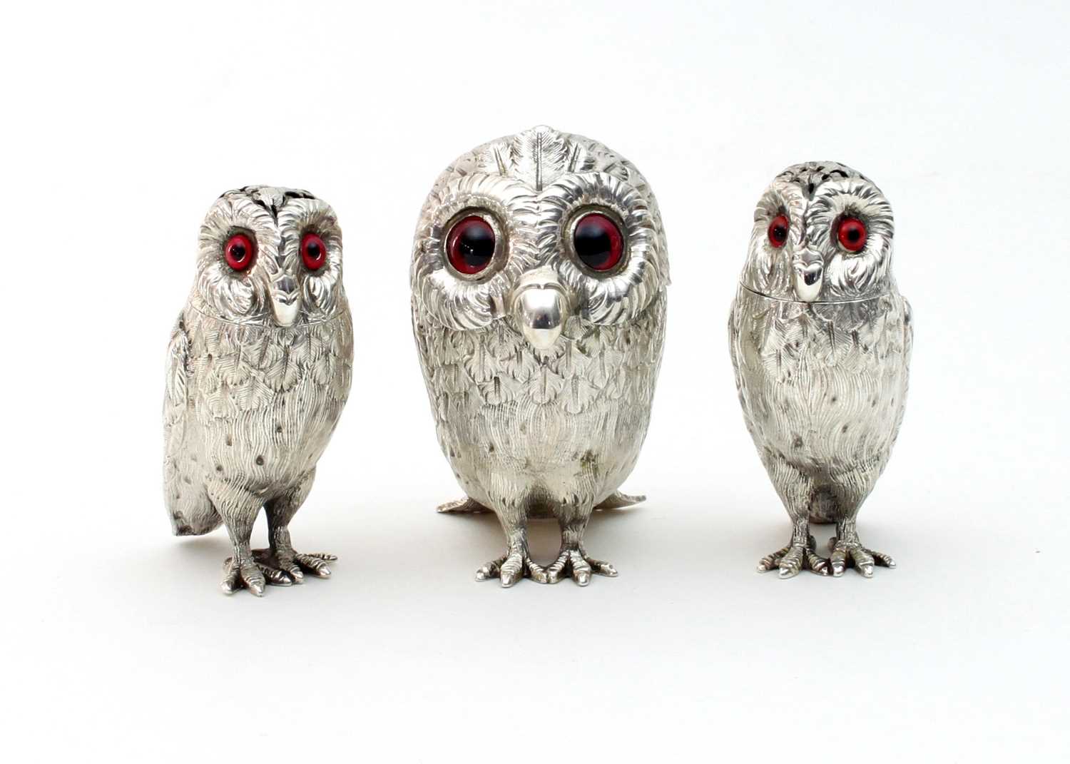 Lot 33 - A Victorian novelty silver condiment set of...