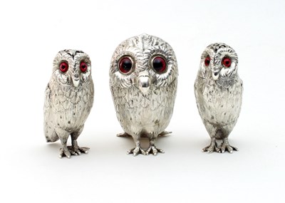 Lot 33 - A Victorian novelty silver condiment set of...