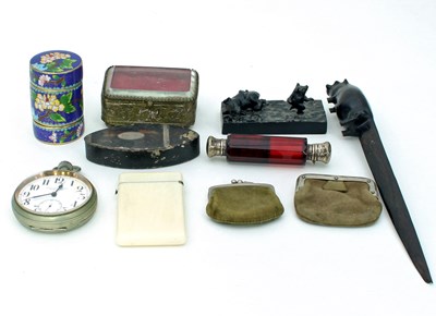 Lot 66 - A toleware snuff box of tortoiseshell colour,...