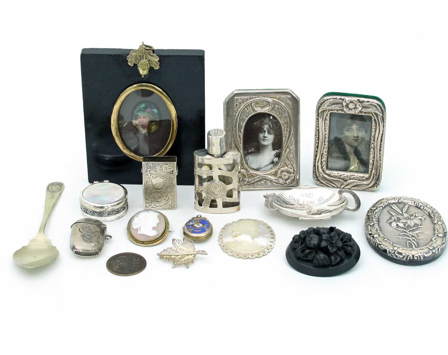 Lot 68 - An oval miniature painted on porcelain, 2.5cm...