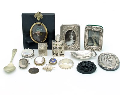 Lot 68 - An oval miniature painted on porcelain, 2.5cm...