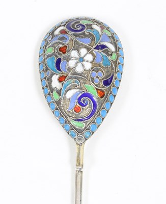 Lot 86 - A Russian silver gilt and cloisonne© lemon...