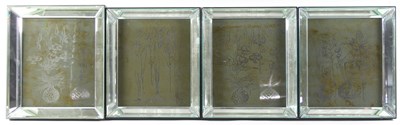 Lot 184 - A set of ten 20th Century verre eglomise style...