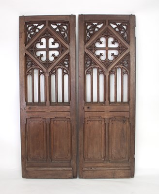 Lot 744 - A pair of early 19th Century gothic doors,...