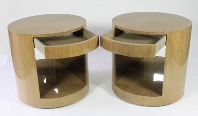 Lot 49 - A pair of circular revolving centre cabinets,...