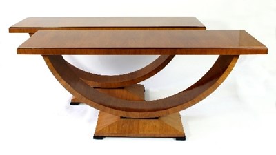 Lot 51 - A pair of Biedermeier style satin birch...