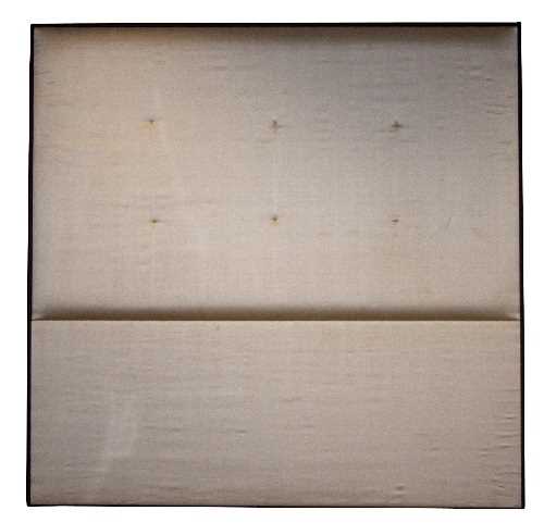 Lot 63 - A button upholstered headboard, cream with...