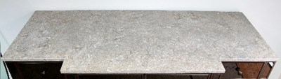 Lot 66 - A breakfront mirrored sideboard with marble...