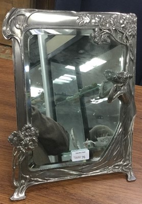 Lot 76 - An Art Nouveau silver coloured metal framed...