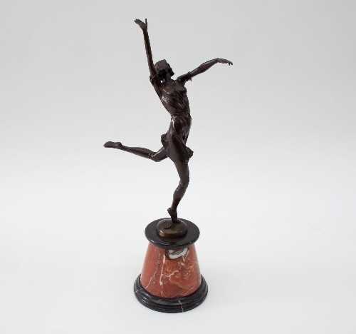 Lot 91 - After Bruno Zach: bronze figure of a dancer on...