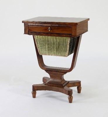 Lot 677 - A 19th Century mahogany work table with shaped...
