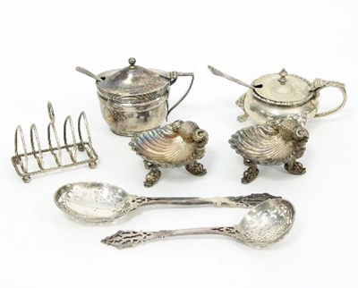 Lot 242 - A silver mustard pot, London 1922, of circular...