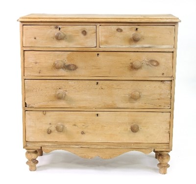Lot 685 - A pine chest of two short over three long...