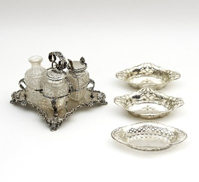 Lot 87 - A pair of silver bonbon dishes, C & S, Chester...