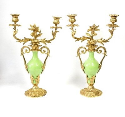 Lot 949 - A pair of French mid 19th Century green...
