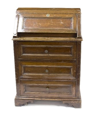 Lot 1029 - An Italian walnut bureau, 18th Century and...