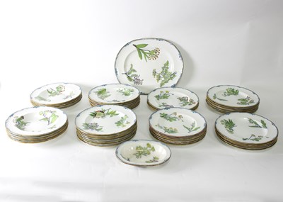 Lot 172 - A Wedgwood pearlware botanical part dinner...
