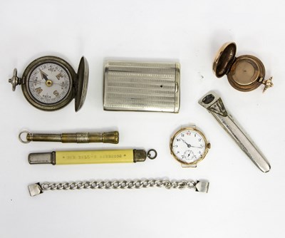 Lot 392 - A 9ct gold watch case with enamelled dial and...