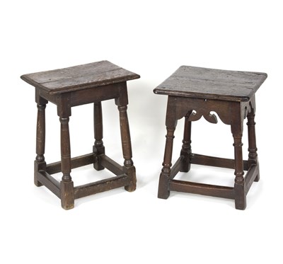 Lot 578 - A 17th Century oak joint stool, the...