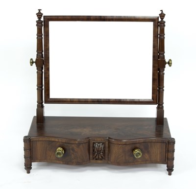 Lot 809 - A George IV mahogany dressing table mirror on...