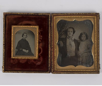 Lot 141 - Two Victorian portrait photographs, framed,...