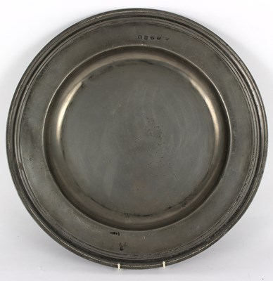 Lot 396 - A pewter charger, John Whitaker, circa 1690,...
