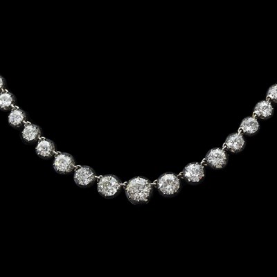 Lot 1143 - A late 19th Century diamond rivi?re necklace...