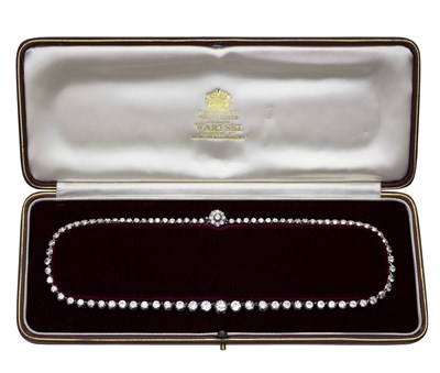 Lot 1143 - A late 19th Century diamond rivi?re necklace...