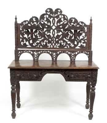 Lot 1079 - An Anglo-Ceylonese side table, the raised...