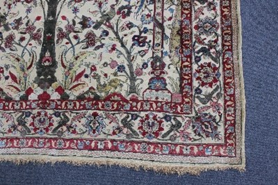 Lot 1202 - A Kashan silk souf carpet, Central Persia,...