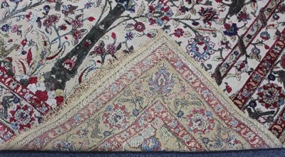Lot 1202 - A Kashan silk souf carpet, Central Persia,...