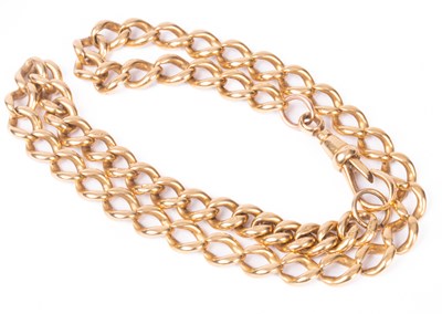 Lot 51 - An 18ct yellow gold curb link watch chain